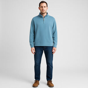 Lands' End Mens 1/4 Zip Pullover Sweater Extra Large